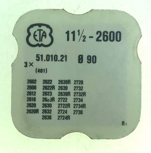 ETA Parts Ref. 51,010.21 (401) Cal. 2602 Winding Stem