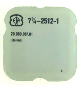 ETA Parts Ref. 20,060,06/,01 (195/5415) 7 3/4-2512-1 Barrel Arbor