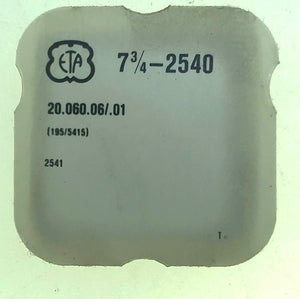 ETA Parts Ref. 20,060,06/,01 (195/5415) 7 3/4-2540 Barrel Arbor