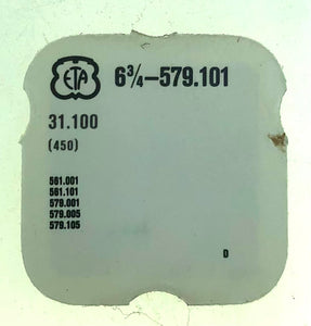 ETA Parts Ref. 31,100 (450) Cal. 561,001 Setting Wheel