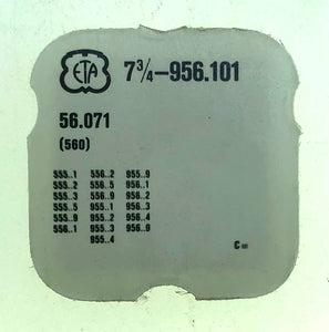 ETA Parts Ref. 56,071 (560) Cal.555,,1 Stop Lever and Switch