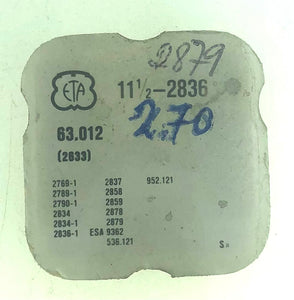 ETA Parts Ref. 63,012 (2633) Cal. 2769-1 Date Unlocking Yoke Spring