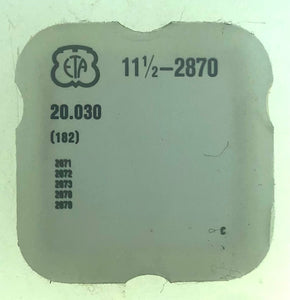 ETA Parts Ref. 20,030 (182) Cal. 2871 Barrel With Drum & Cover