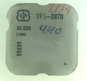 ETA Parts Ref. 32,020 (1498) Cal. 2871 Bearing Wheel