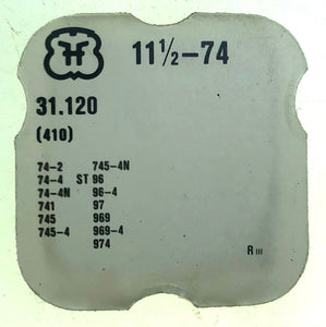 FHF Parts Ref. 31,120 (410) Cal. 74-2 Winding Pinion