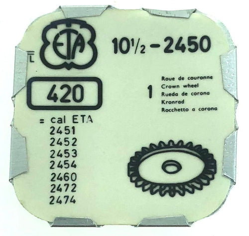 ETA Part 10 1/2 2450 420 Crown Wheel