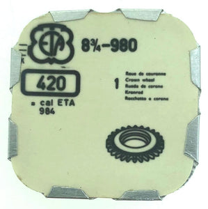 ETA Part 8 3/4 980 420 Crown Wheel