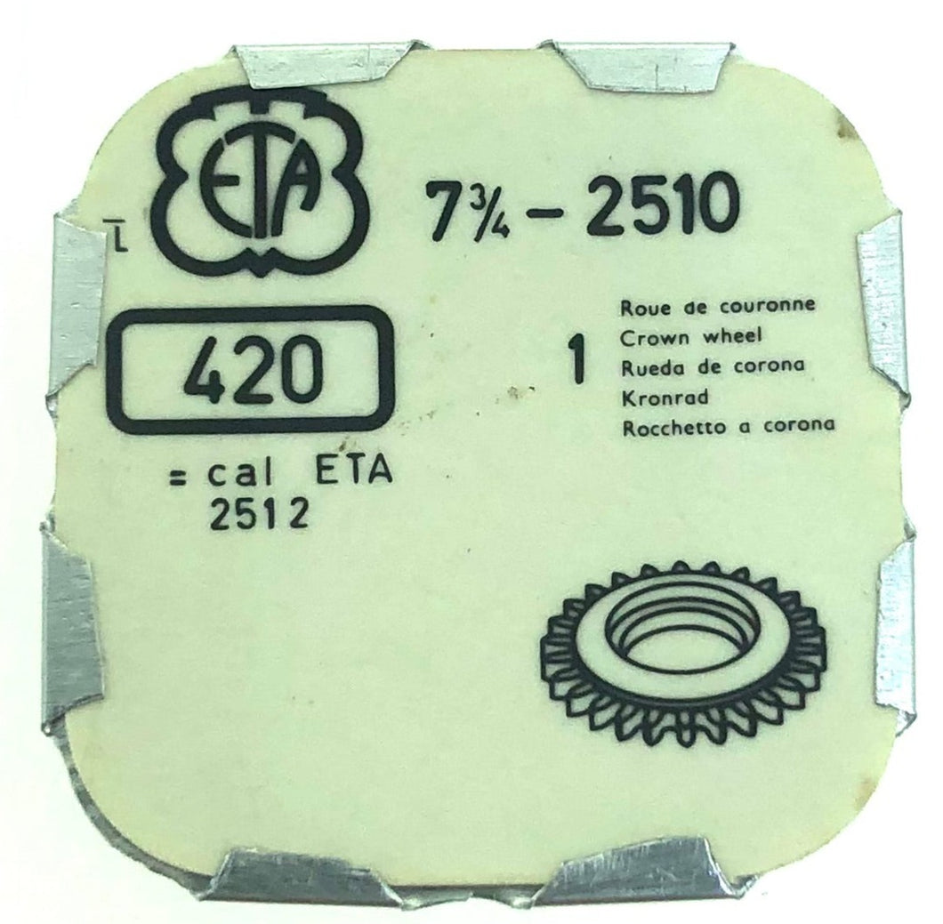 ETA Part 7 3/4 2510 420 Crown Wheel